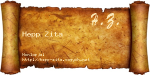 Hepp Zita névjegykártya